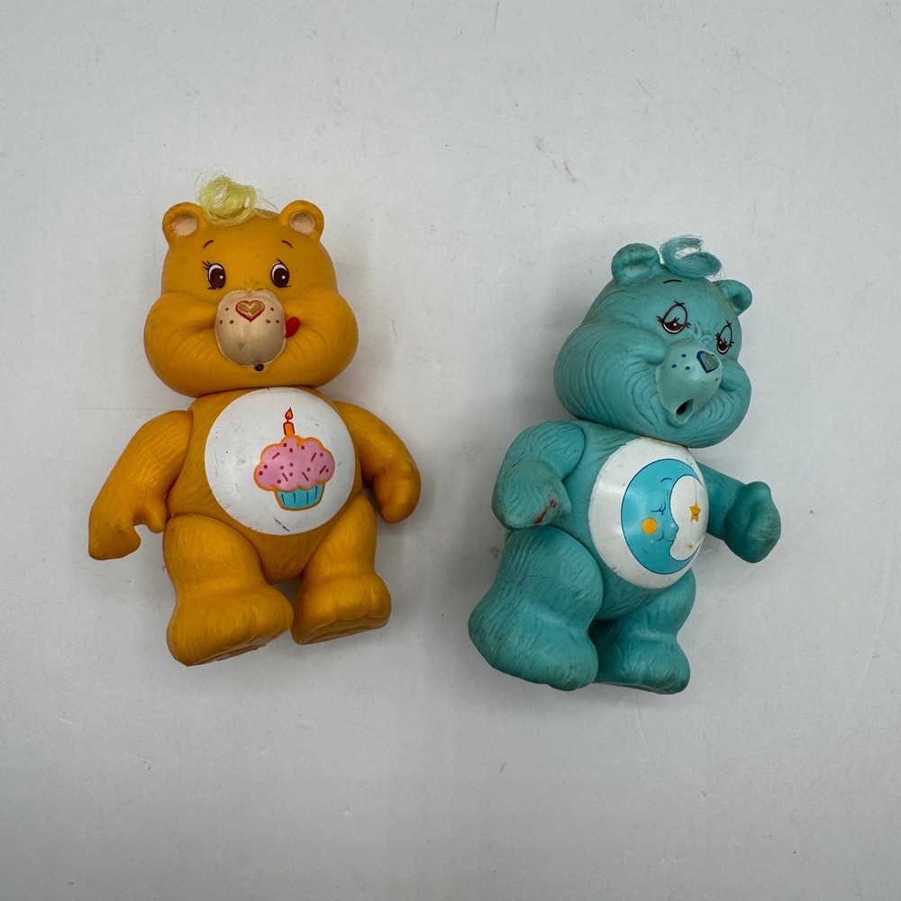 Care Bears Action Figures Unisex 3.5in Blue Orange Bedtime & Birthday Bear 1980s